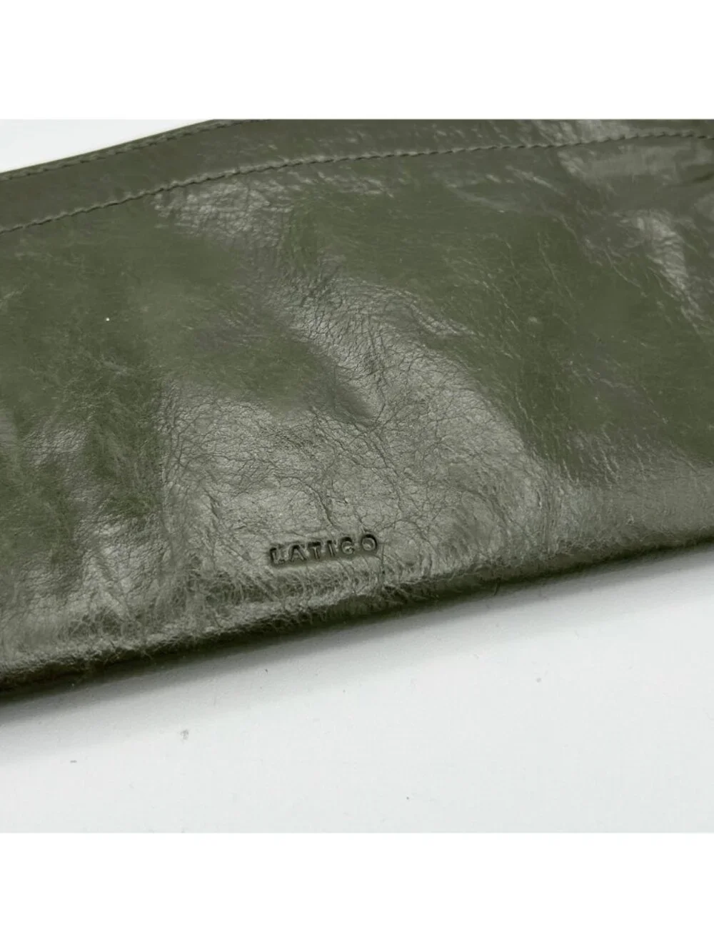 Latico Dark Green Leather Clutch Zip Top Women's